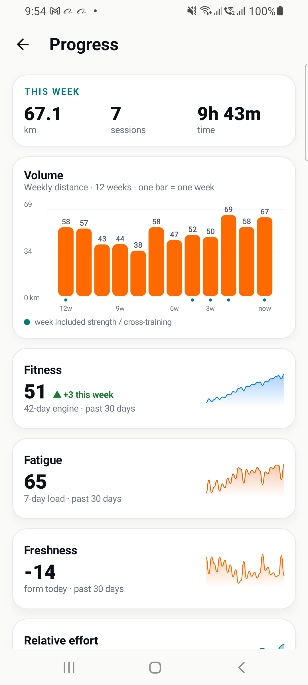 Progress — fitness, load & risk
